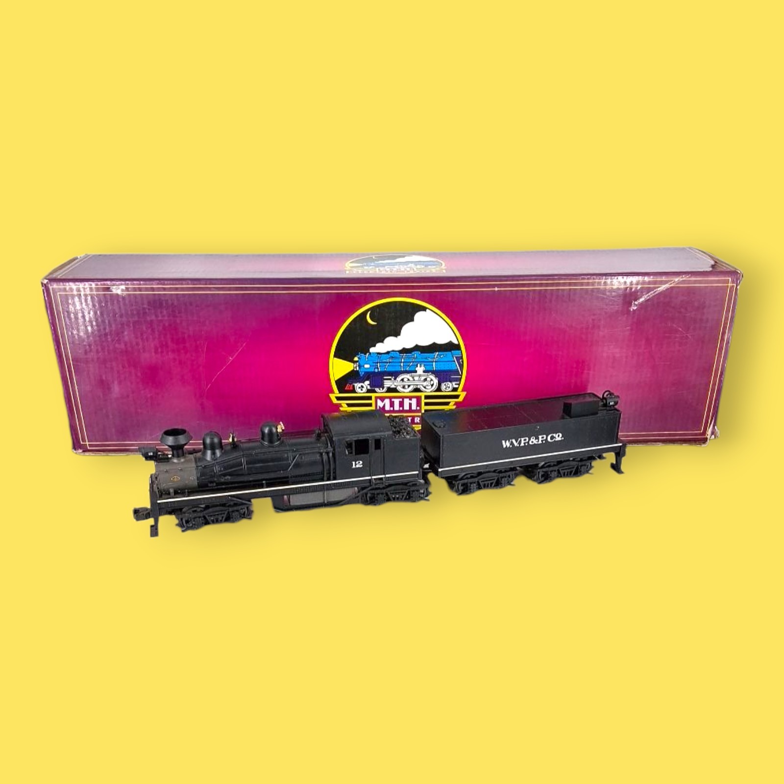 MTH 20-3023-1 WEST VIRGINIA Pulp & Paper 4-Truck Shay Loco & Tender PS1 Engine