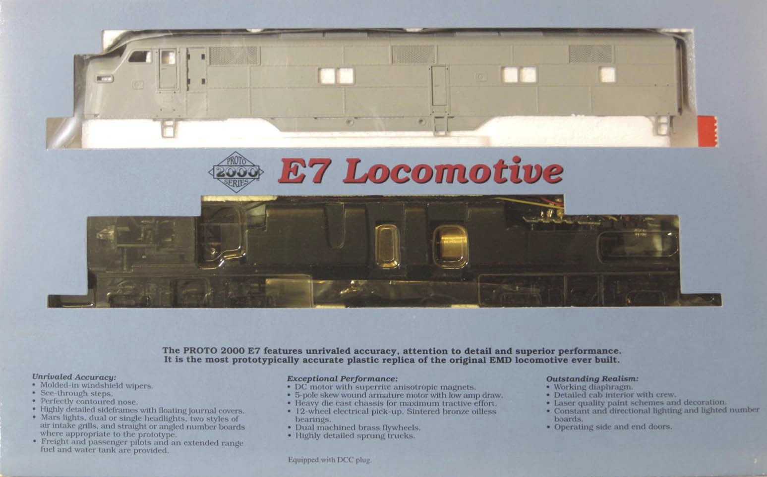 Proto 2000 EMD E7A (powered) and E7B (unpowered) – Undecorated – HO Scale