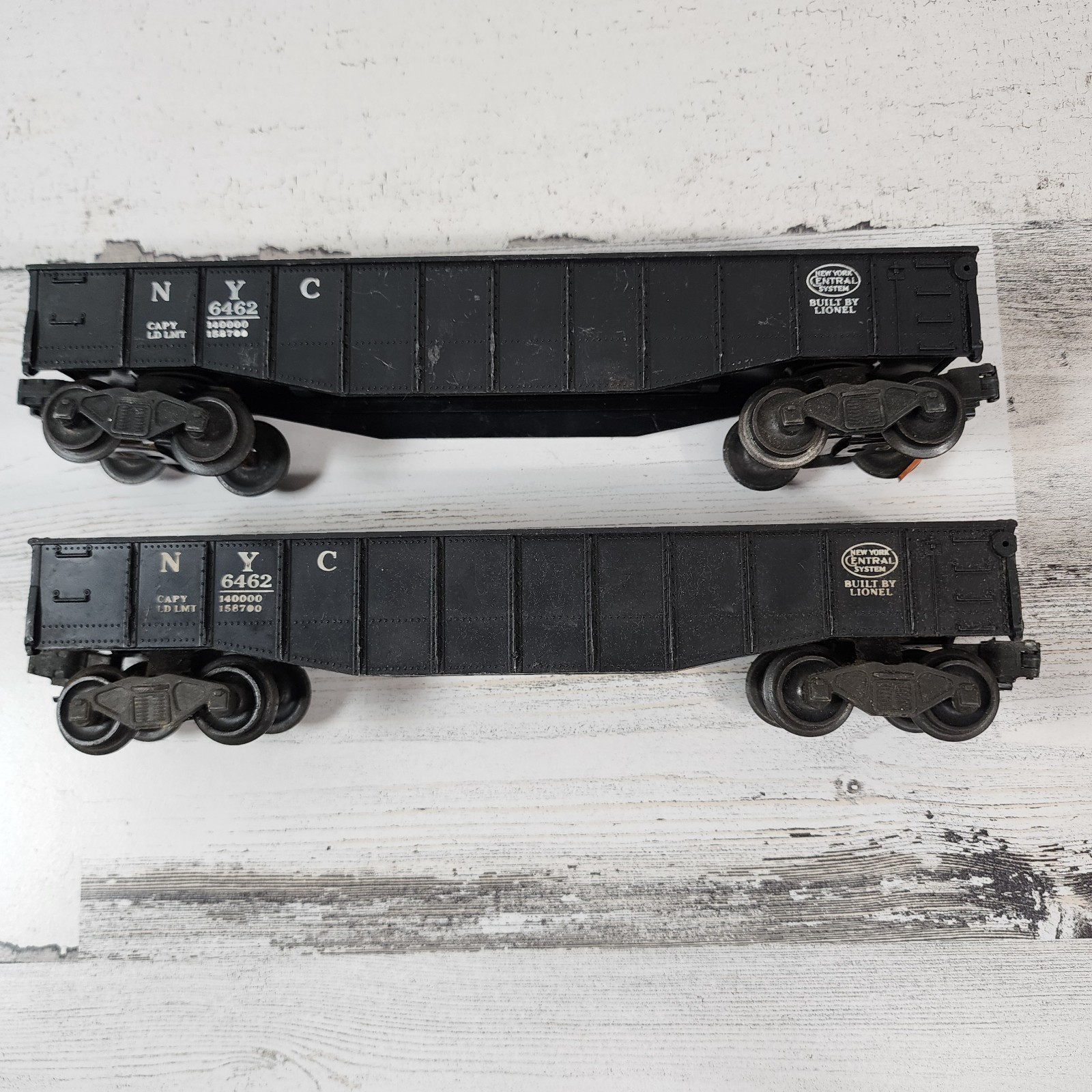 Lionel Gondola Train Car Lot 4 NYC 6462 6012 Black Green Vintage