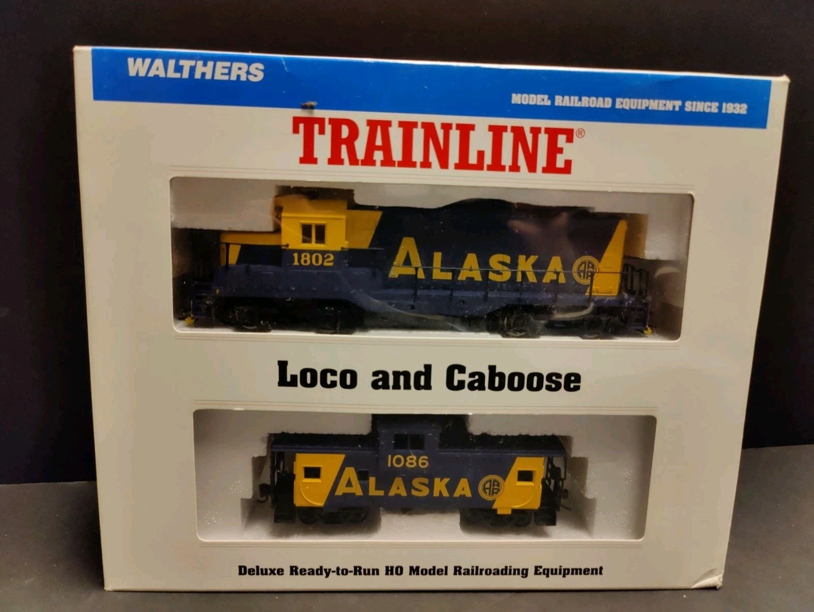 HO Walthers Trainline EMD GP9M Loco Alaska RR #1802 & caboose #1086 NEW IN BOX