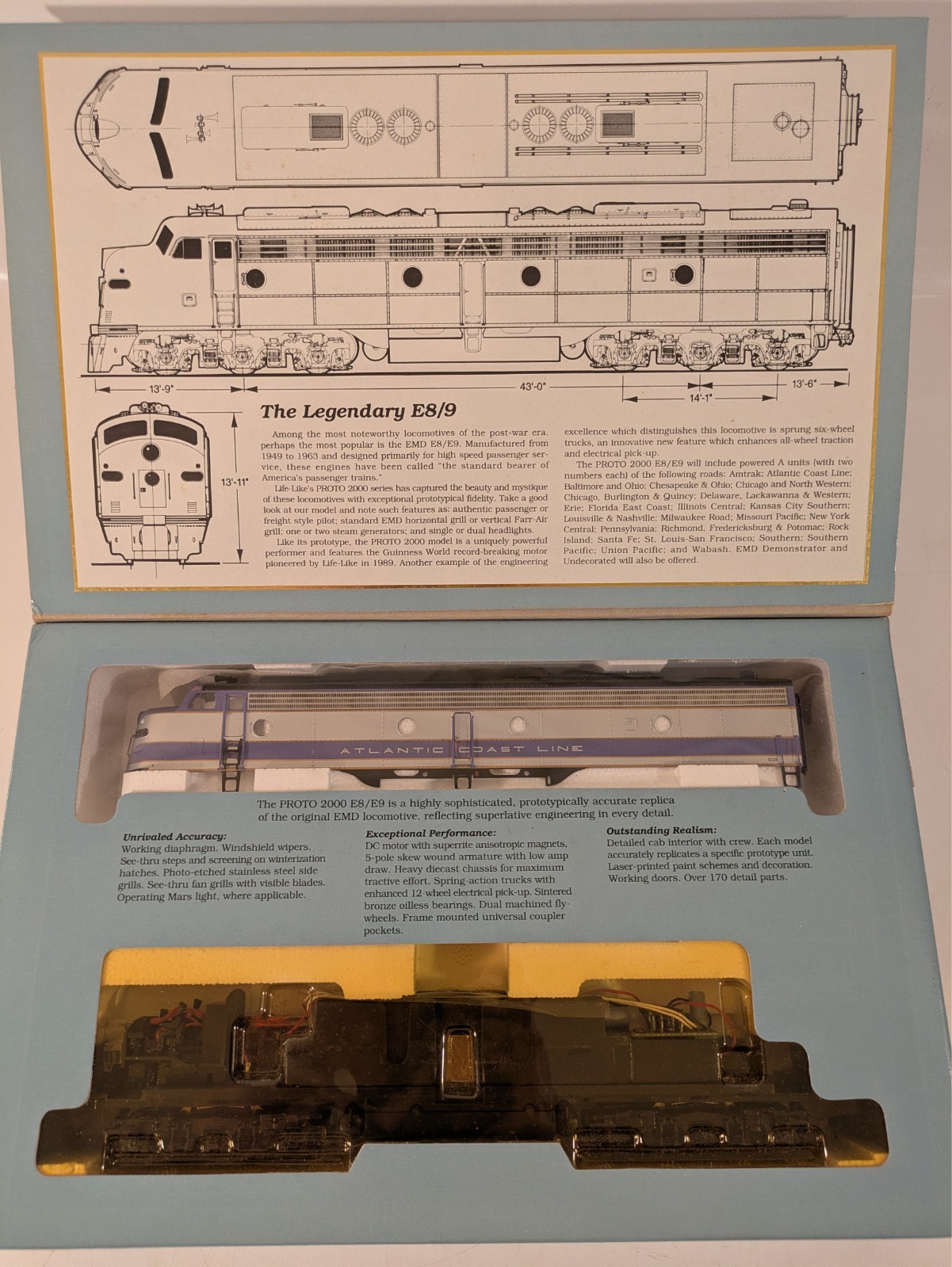 HO E8/9 ACL Atlantic Coast Line #500 DC NIB NOS # 8183
