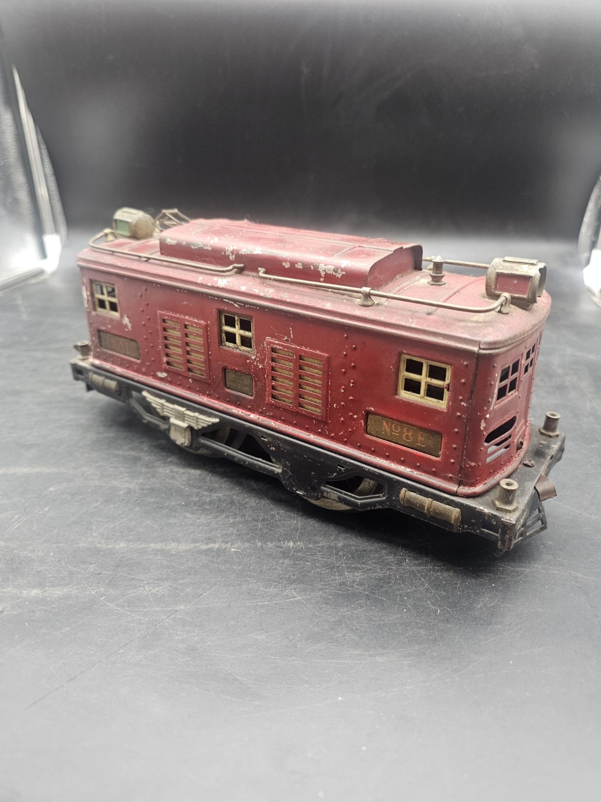 Vintage Lionel Train Prewar Red Maroon Standard Gauge NO 8 E LOCOMOTIVE Untested