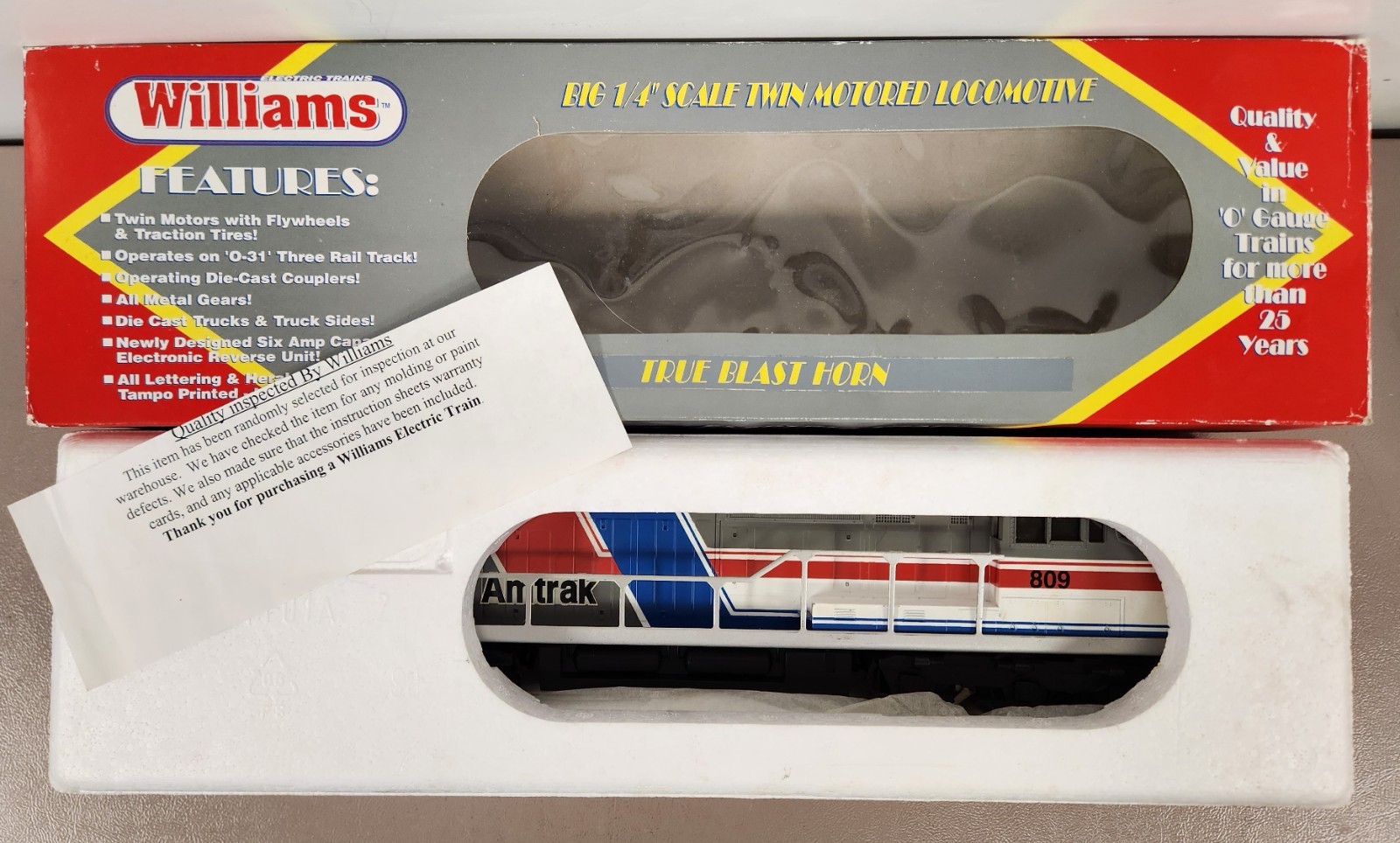 Williams DA-600 Amtrak #809 Dash 8 With True Blast Horn PERFECT! LN/OB [ZP66]