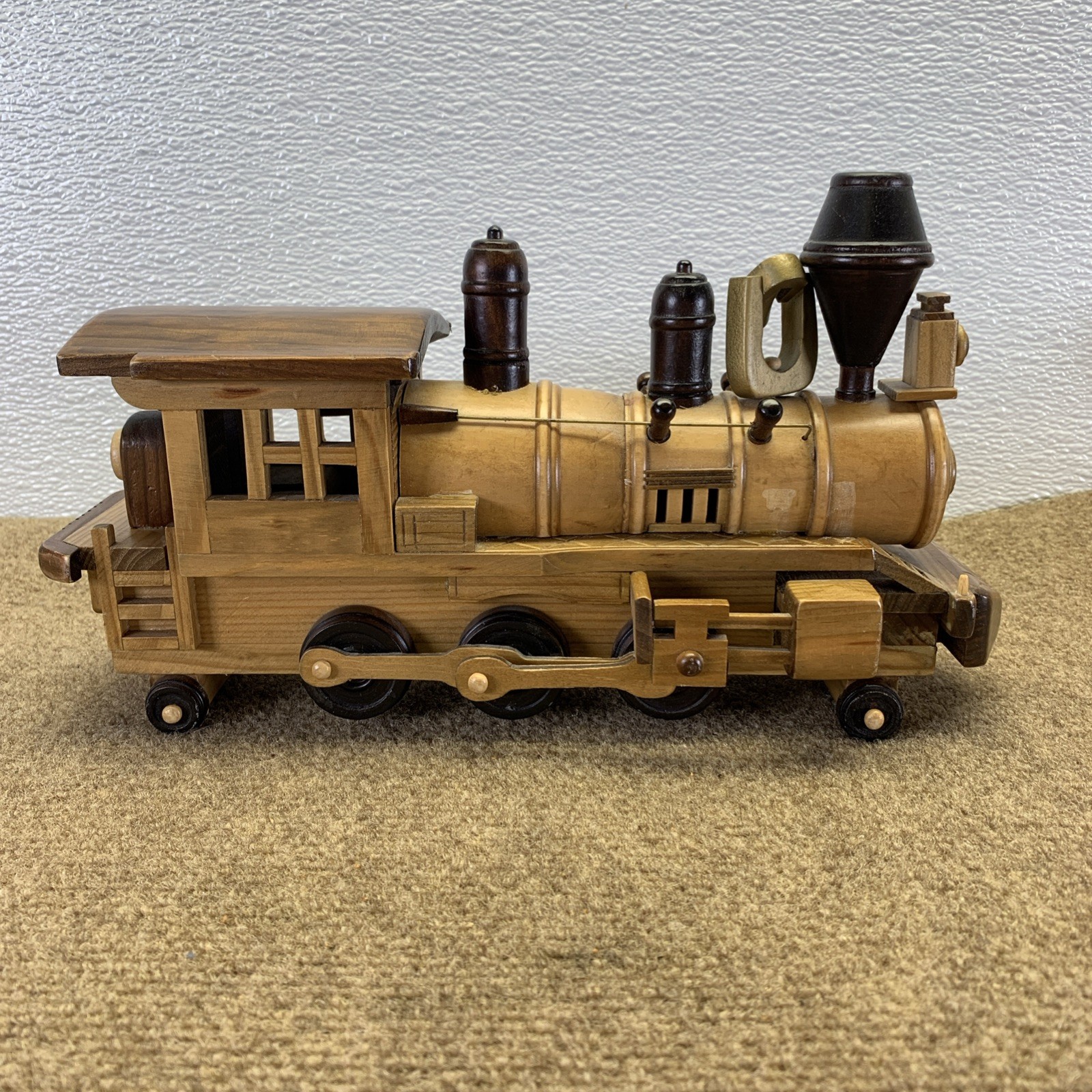 Beautiful Vintage Retro Train Locomotive made of wood and resin