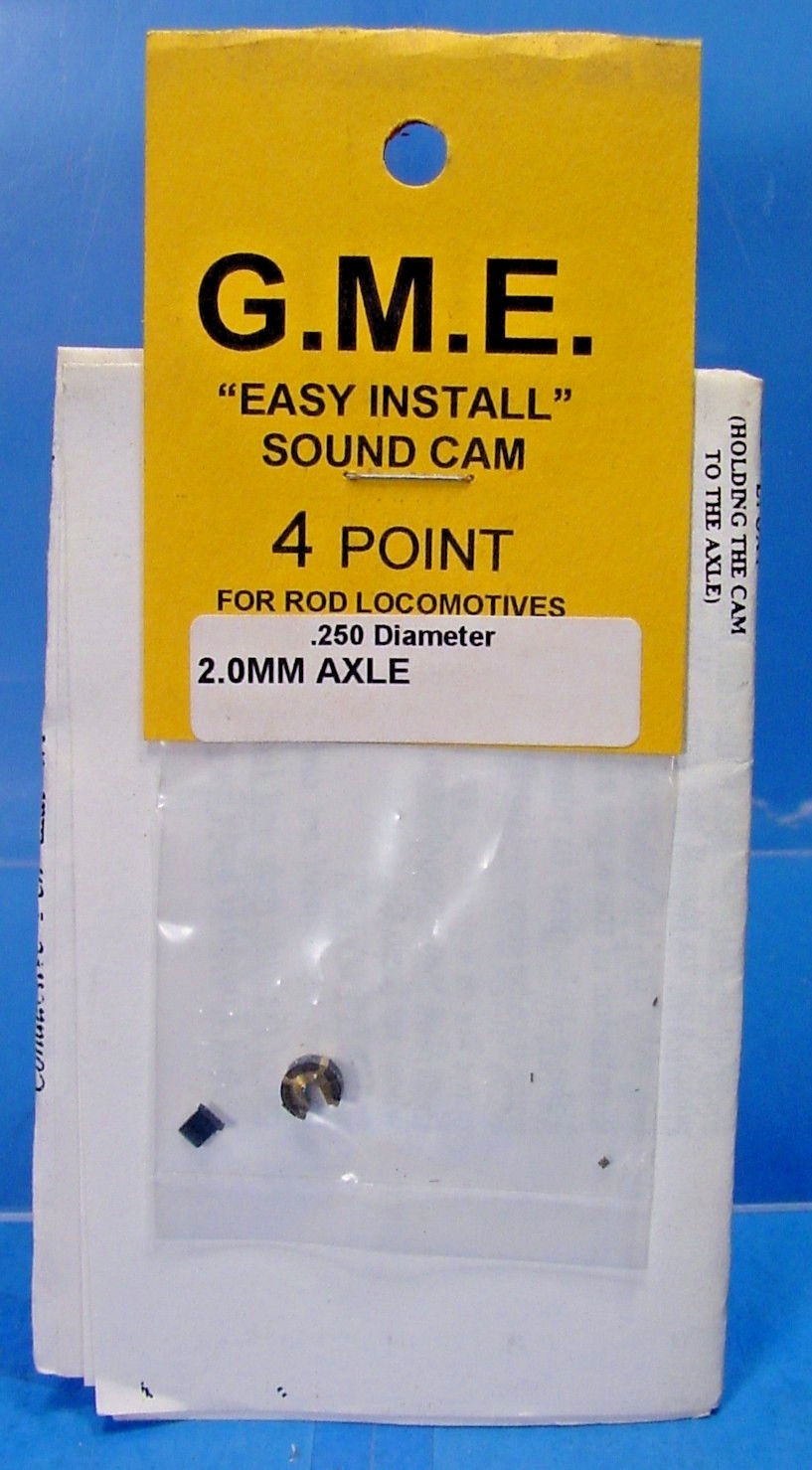 G.M.E. SOUND CAM 2.0MM AXLE 4 POINT FOR STEAM LOCO PFM PBL DCC HO, HOn3,Sn3 B