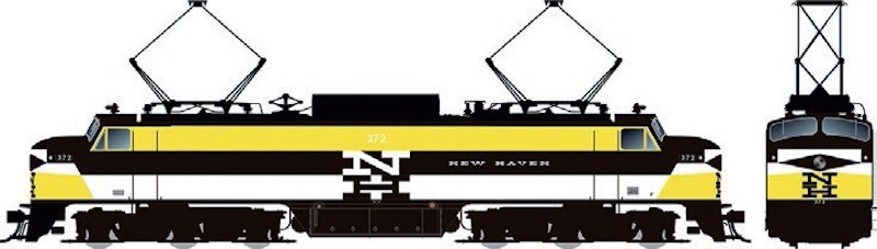 Rapido HO Scale EP5 DC (Silent): NH Experimental Yellow No Vents #372