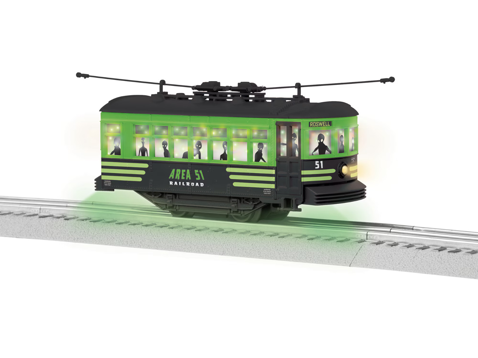 Lionel 2535070 Alien Area 51 Railroad Trolley Car O Gauge Toy Train Motorized