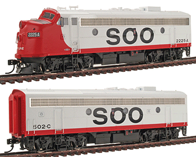 SOO LINE F7 – A/B units LOCO – DCC / QUANTUM SOUND ” RED NOSE ” – HO Scale NEW