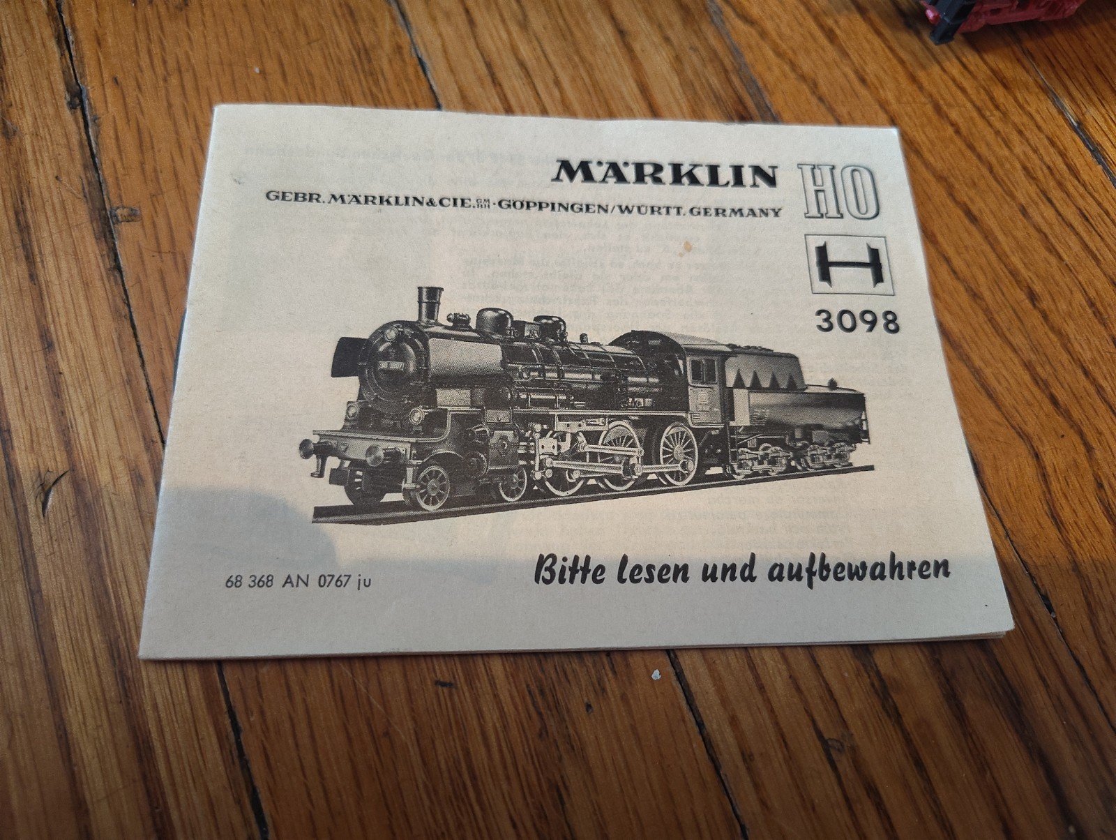 Märklin HO 3098 DB Steam Locomotive BR 38 1807 W/ Tender & Manual Germany