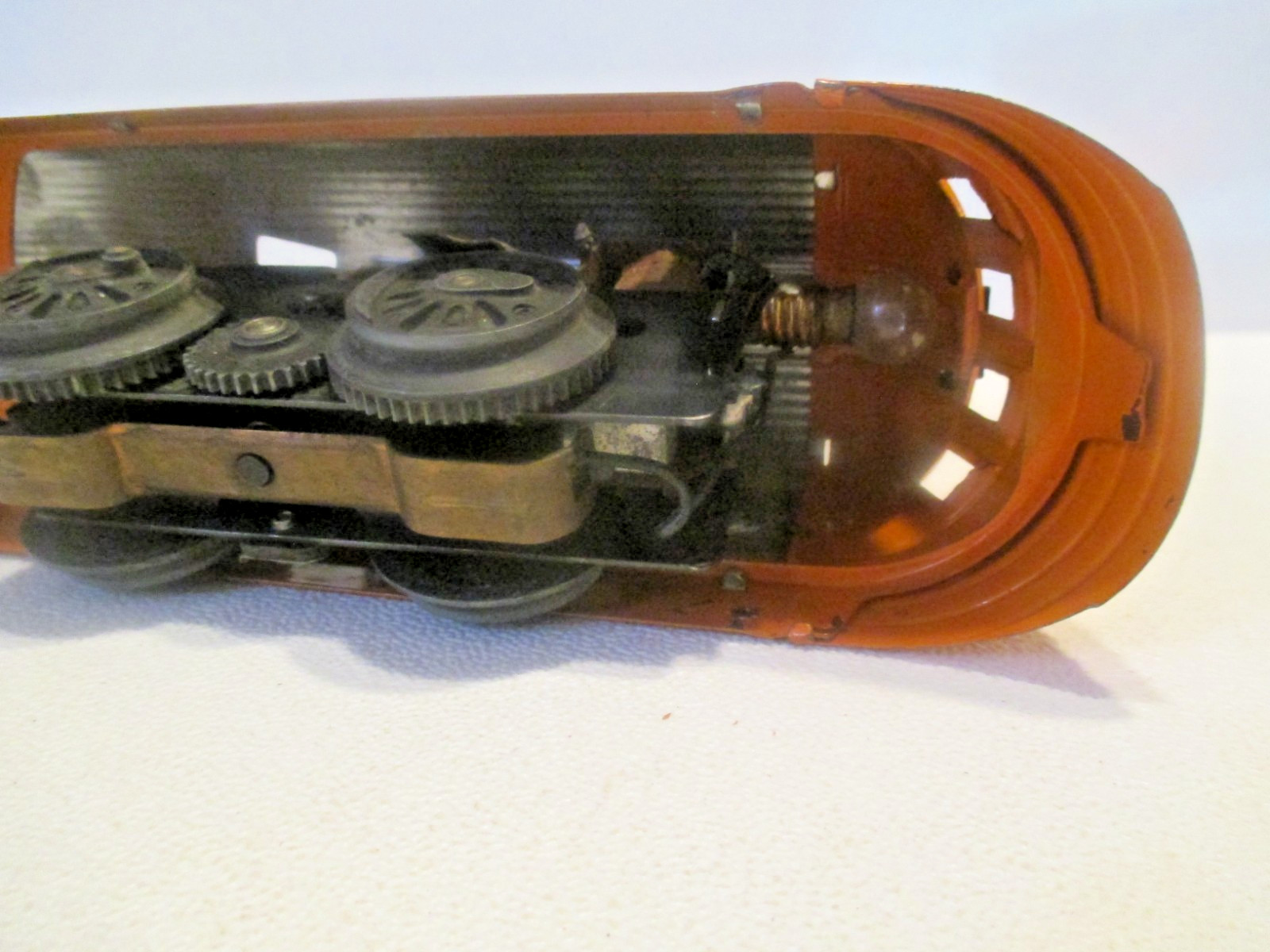 Vintage Lionel Lines Prewar Orange And Chrome Wind Up Streamliner Train Set