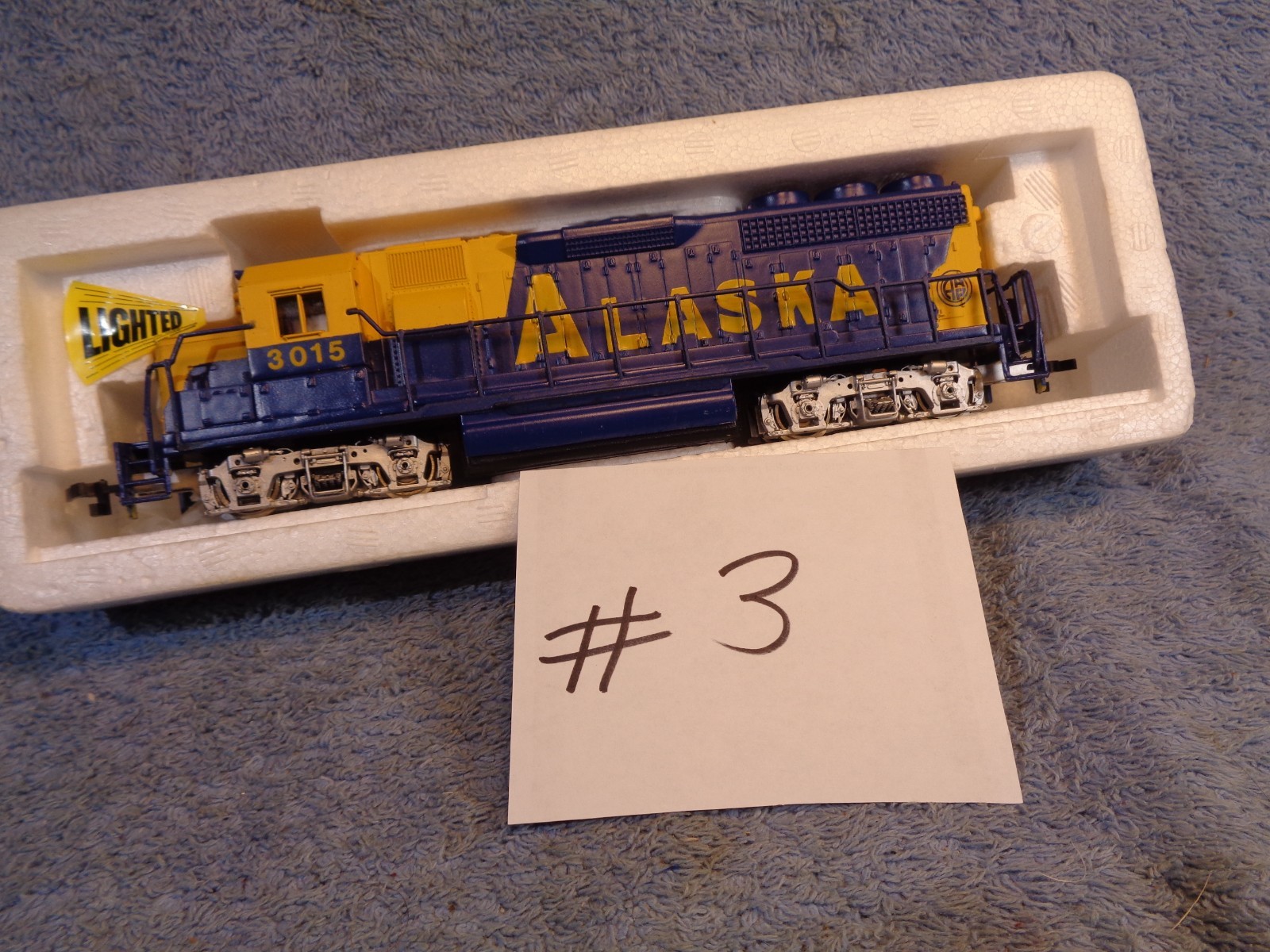 Vtg ALASKA RR ARR BACHMANN HO Model Train # 3015 Locomotive Lot Blue & Yellow