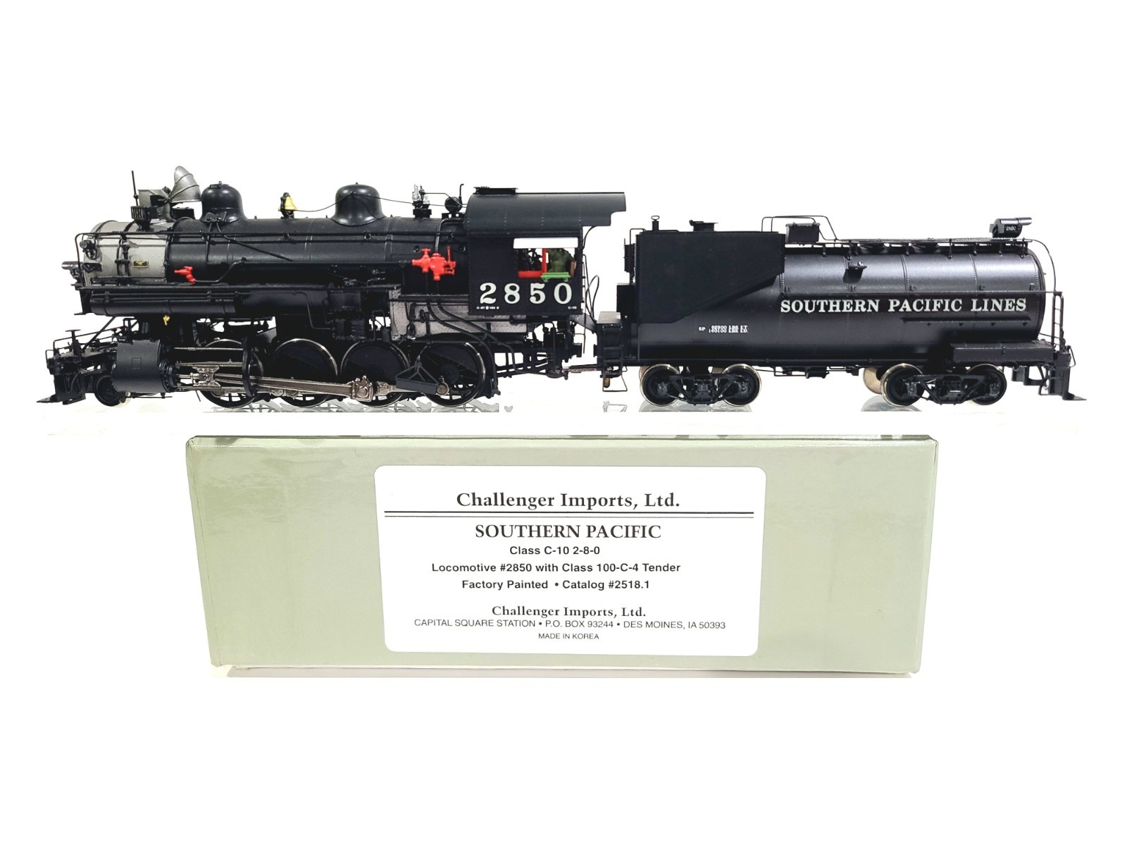 Challenger CIL Boo-Rim SP C-10 2-8-0 Southern Pacific Lines 2850 HO Brass 2518.1