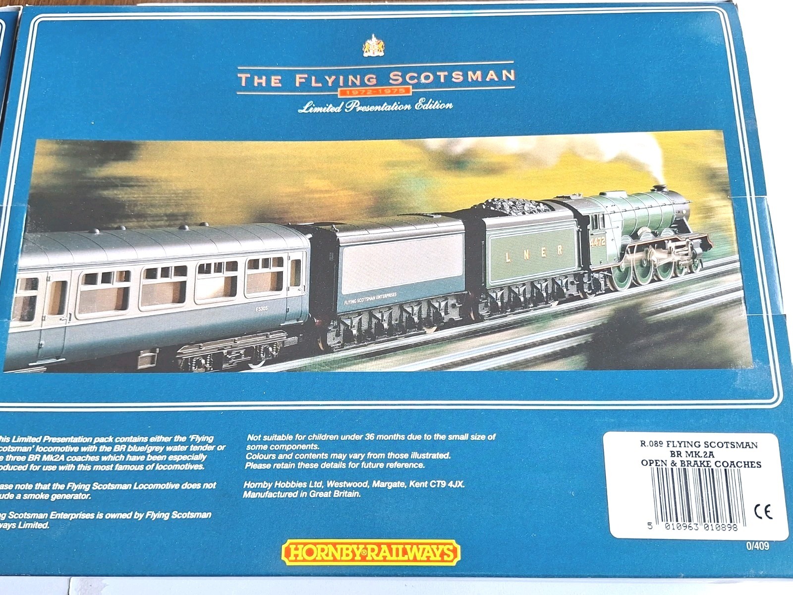 Hornby R098,R089. Flying Scotsman & Carr Set. Ltd Ed. Mint Cond. Boxed. OO Scale