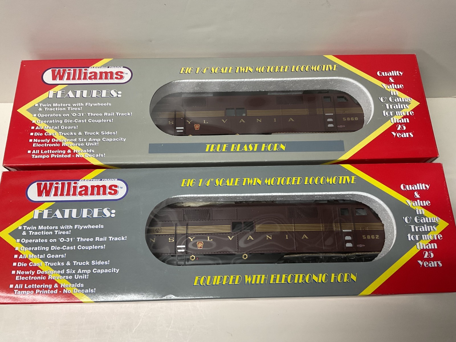 WILLIAMS 3 Rail O-Scale/Gauge #E71008 Diesel & Dummy E7 Pennsylvania PRR w/BOX