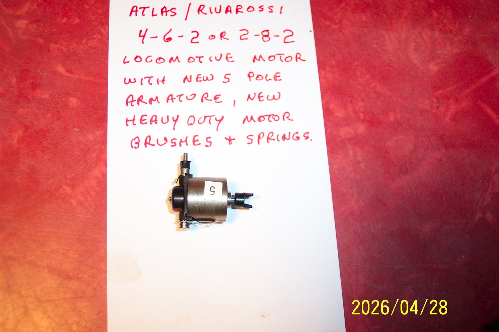 Atlas/RIVAROSSI 4-6-2 or 2-8-2 UPGRADED LOCOMOTIVE MOTOR , Used, N Scale