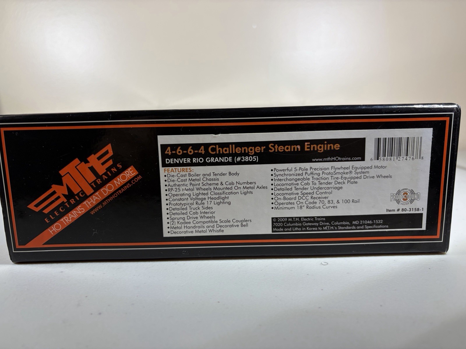 HO MTH DCC Sound Denver Rio Grande Challenger 4-6-6-4 #3805 Brand New