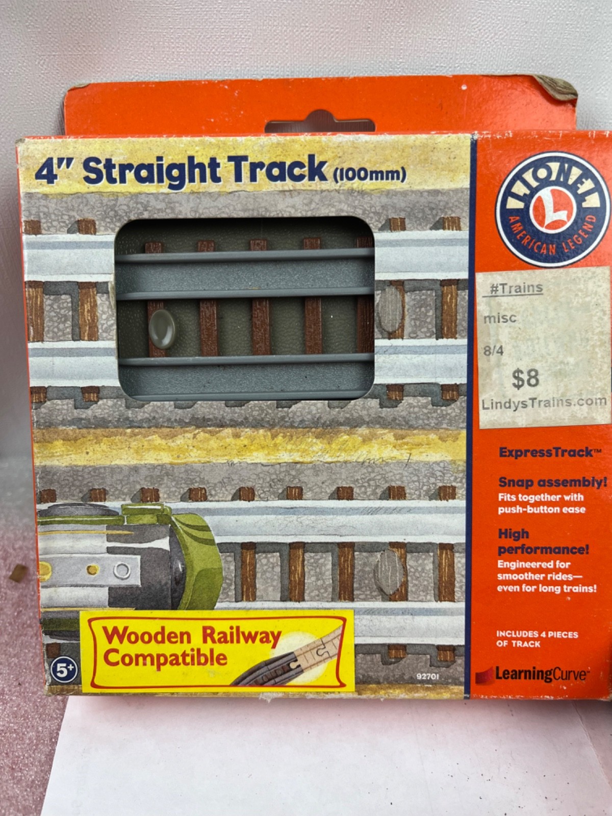 Lot of 4 Learning Curve 92701 Lionel Great Railway Adventures 4” Straight Track