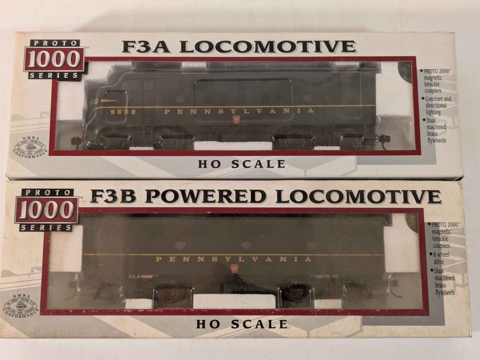HO EMD F3A/F3B Set (Both Pwd) PRR Pennsylvania DC NIB NOS # 23968/8172
