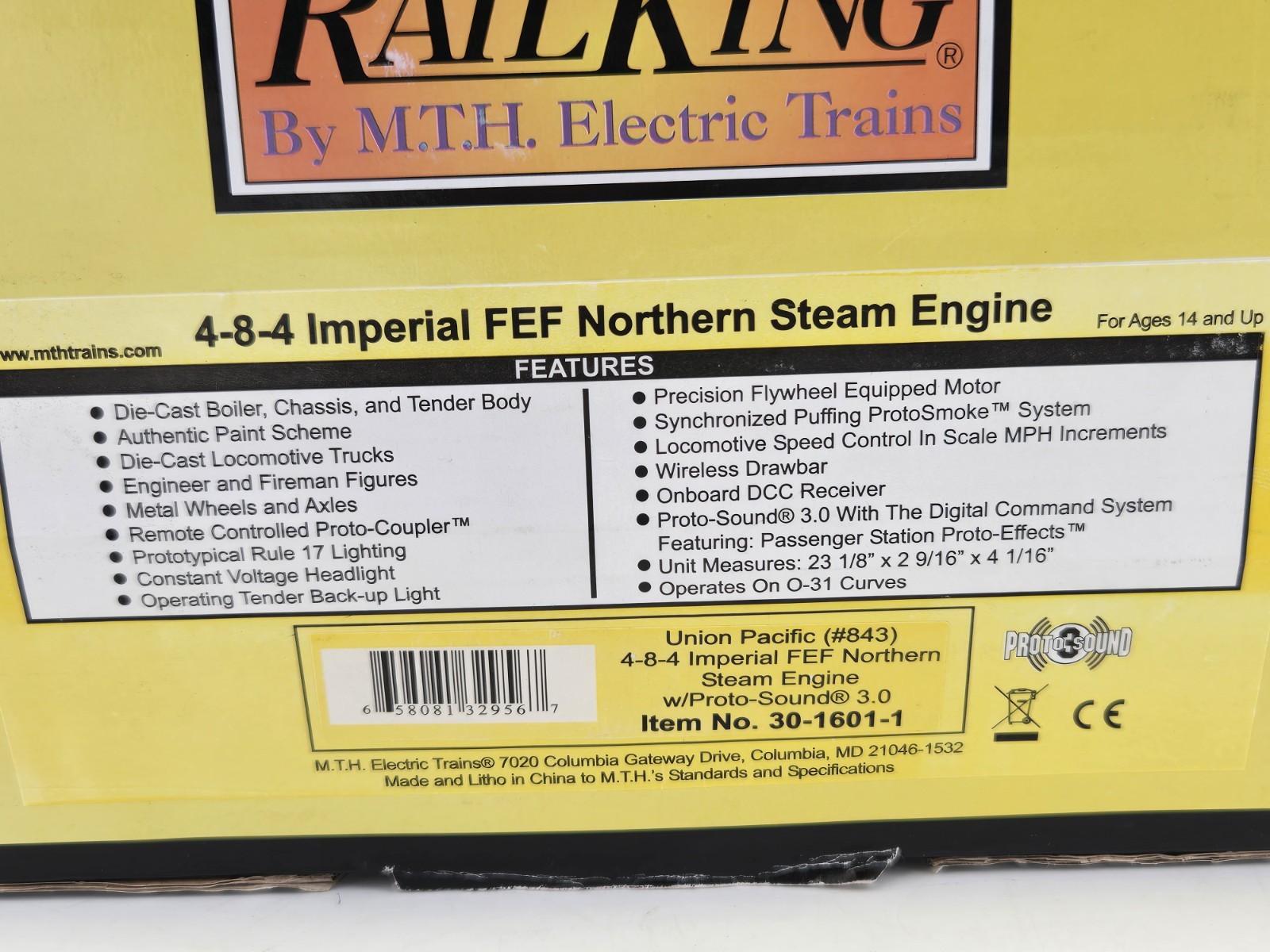 MTH 30-1601-1 Union Pacific 4-8-4 Imperial FEF Nothern Steam Engine PS3 – VIDEO