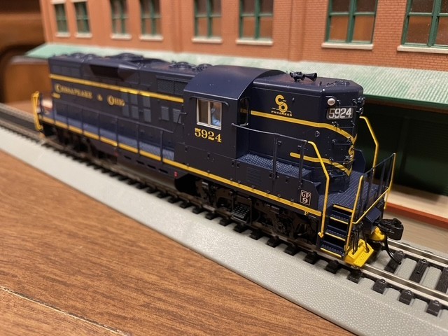 910-10493 Chesapeake & Ohio GP9 #5924 in Standard DC with detail parts added.