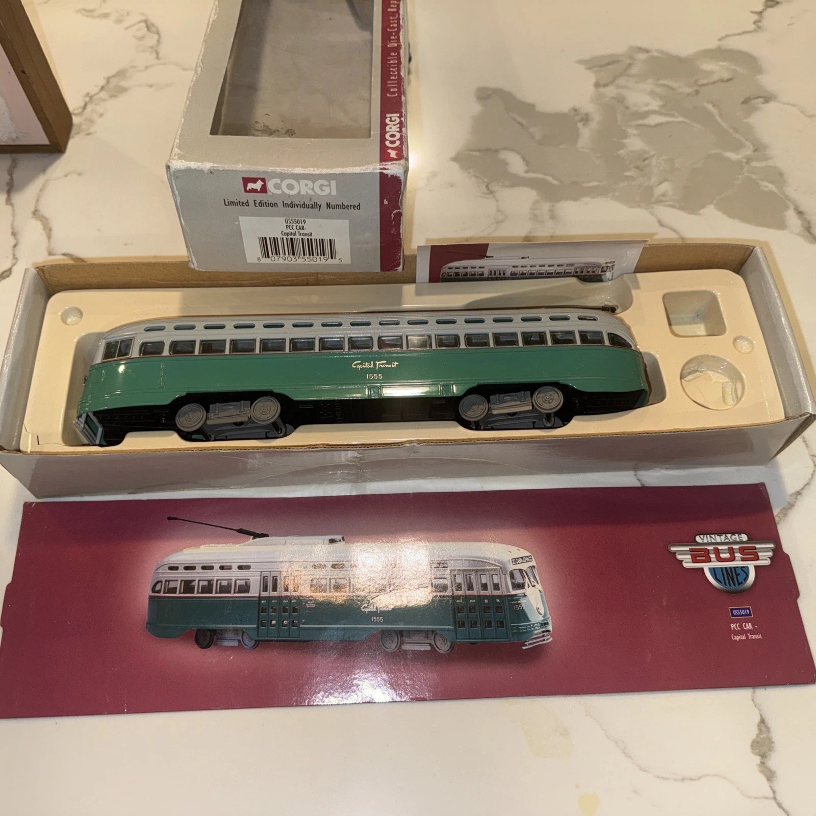 O Scale Corgi St. Louis PCC Unpowered DC Transit Cabin John/Glen Echo #1555