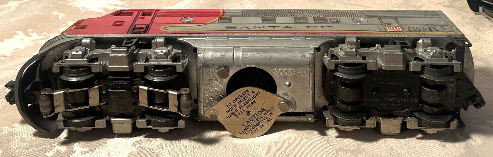 Vintage Lionel Santa Fe F3 AA Diesel 2343 Locomotive and Dummy, 1950-1952