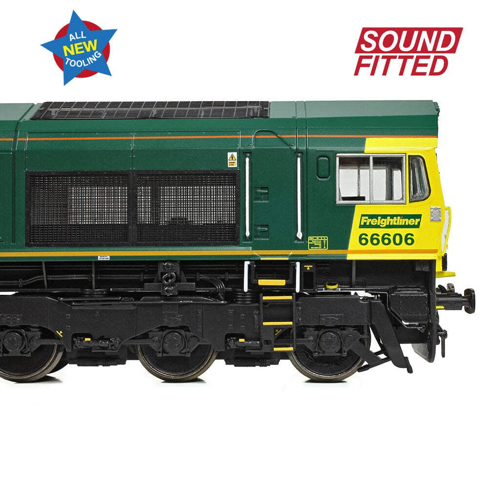 Bachmann 50-002SF OO Gauge Class 66/6 66606 Freightliner Green (Sound Fitted)