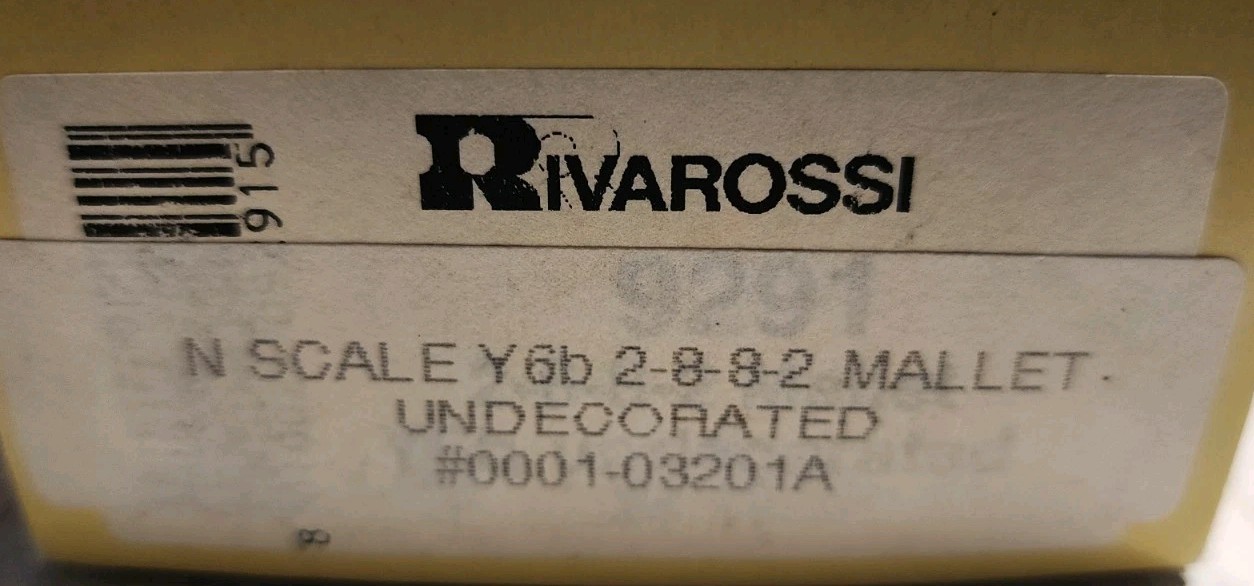 Con-Cor Rivarossi N Scale T6b 2-8-8-2 MALLET Undecorated