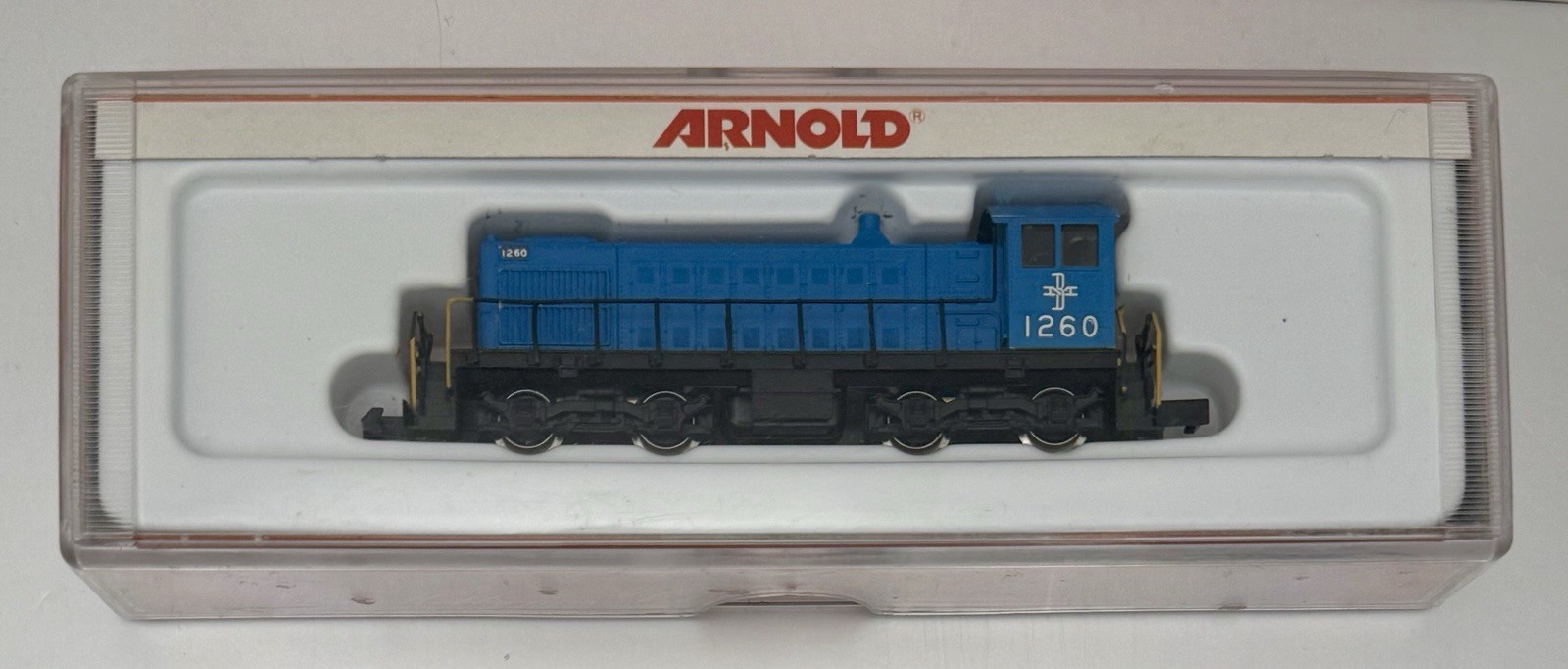 RARE NIB Arnold 5025 Alco S-2 loco Boston & Maine BM #1260 Blue Bird Scheme Cust