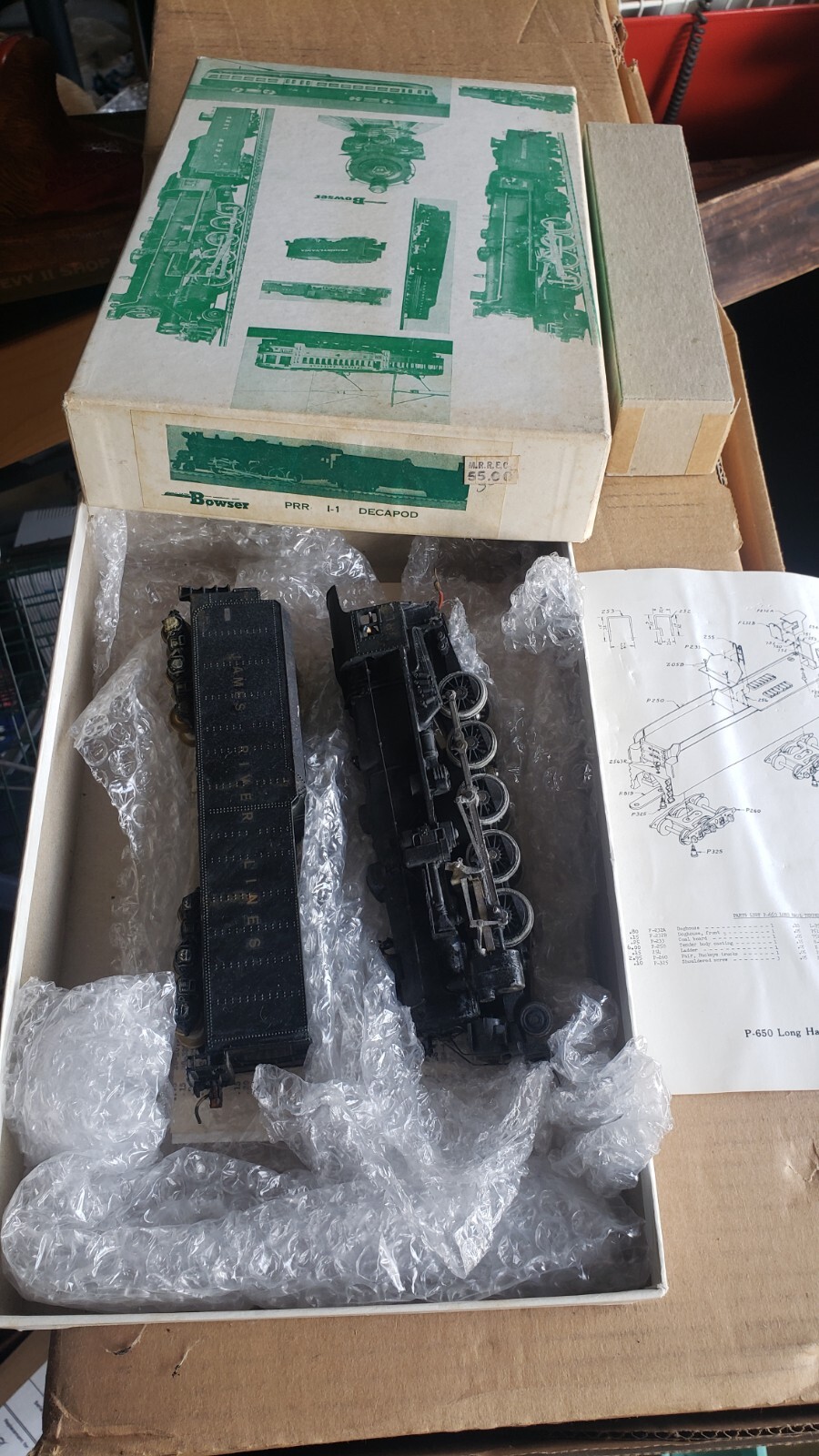 HO Bowser Pennsylvania PRR I-1 Decapod 2-10-0 JRL Steam Locomotive Train IN BOX