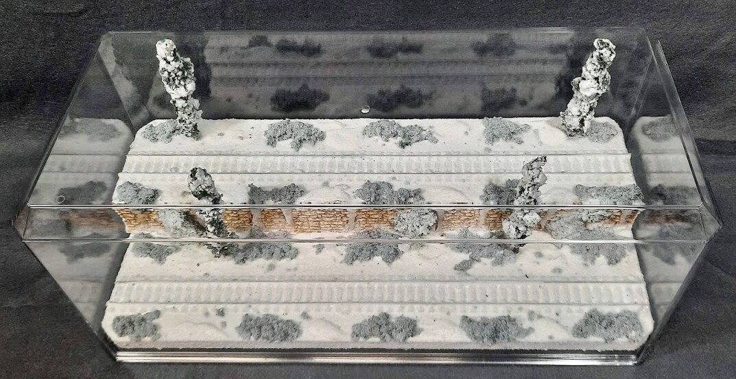 HO SCALE 16″ 2-LEVEL/2 TRACK “WINTER SCENE” -DISPLAY CASE- FOR ANY HO TRAIN
