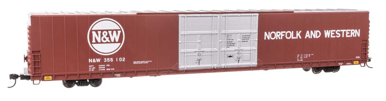 102122 Walthers HO 86′ Pullman-Standard Double-Door Hi-Cube Boxcar N&W #355157