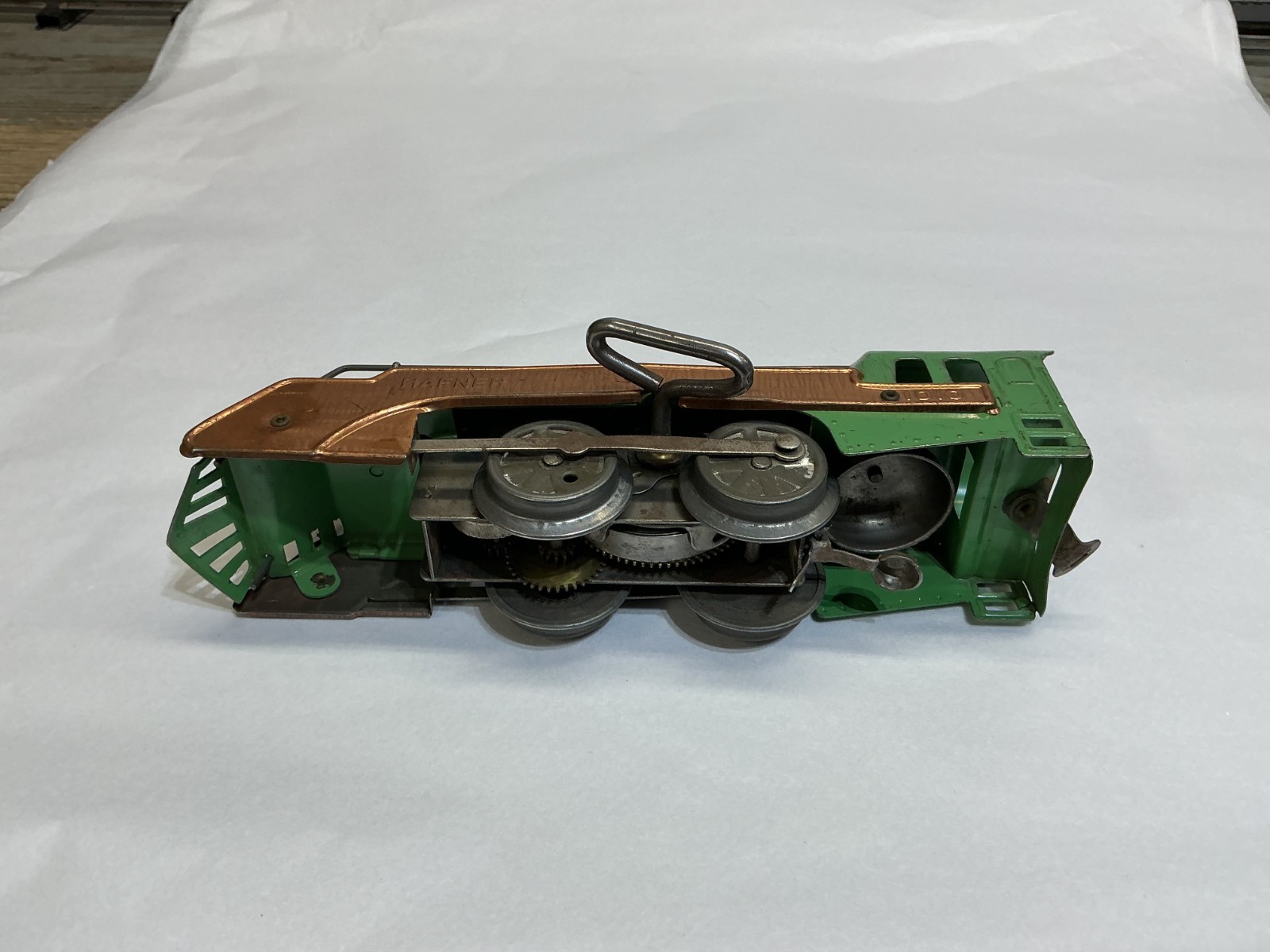 Hafner Trains Tin Wind Up Locomotive & Tender 3 Car Freight Set w/ Box