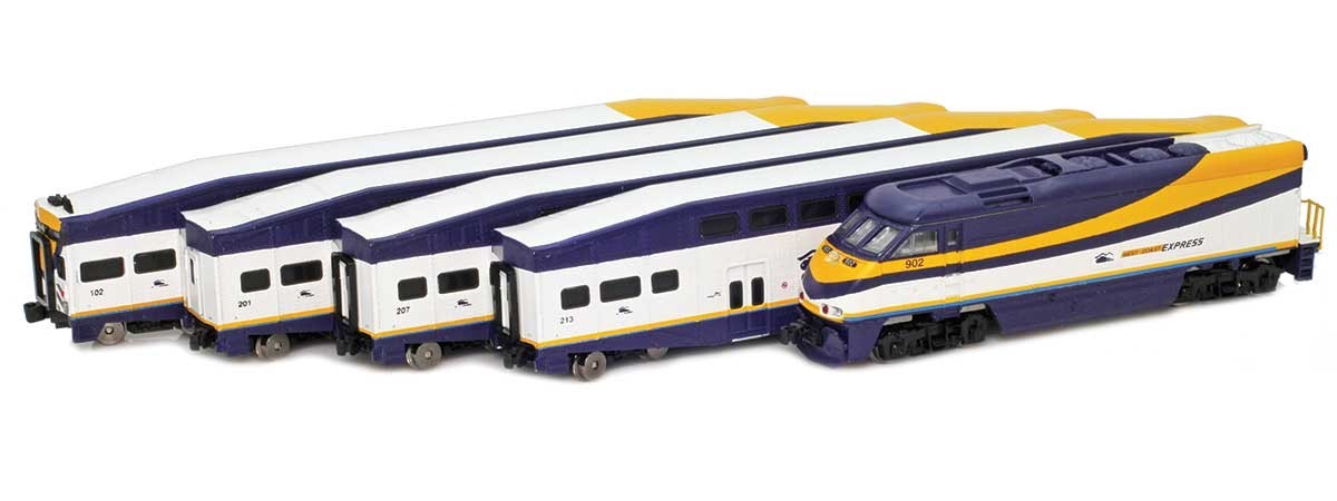 American Z-scale AZL-7007-2 West Coast Express Passenger set w/F59PHI locomotive