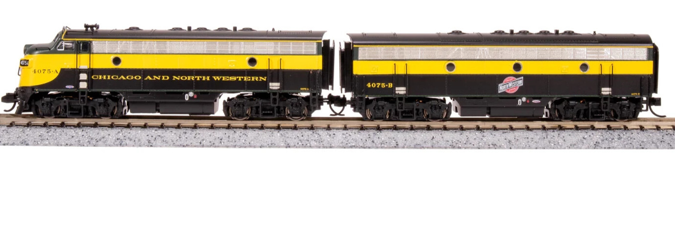 BROADWAY LIMITED 7752 N EMD F7 AB CNW 4075A/4075B A-unit Paragon4 Sound/DC/DCC