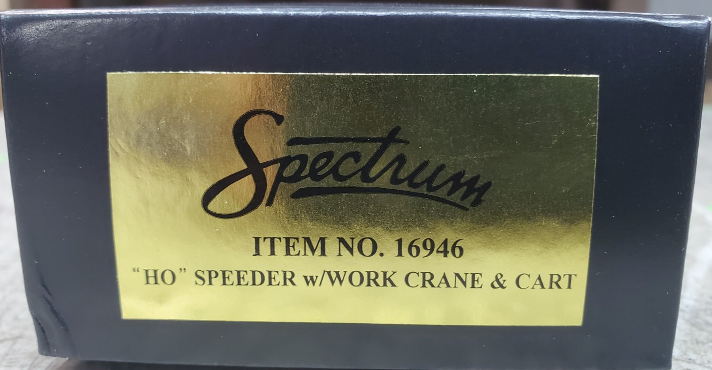 Bachmann 16946 HO Speeder w/work Crane & Car (see description)