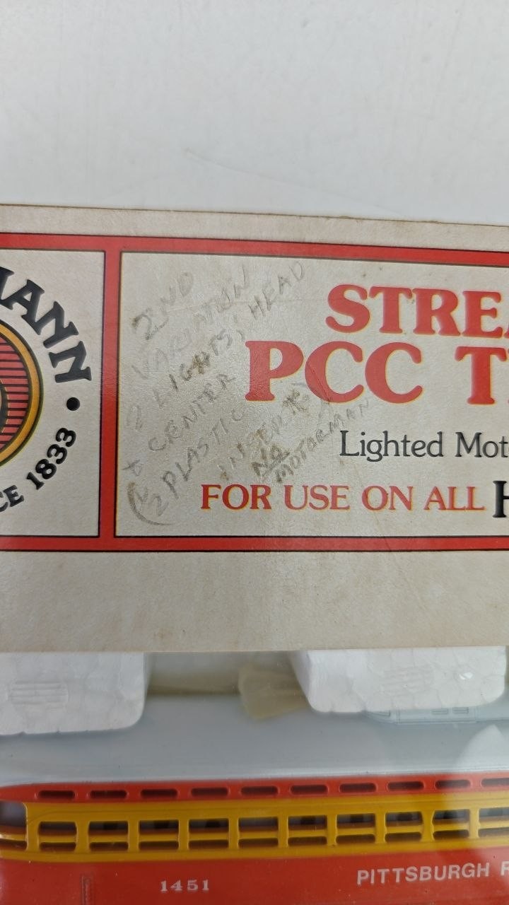 Bachmann Streamline PCC Trolley 1451 Pittsburgh Railways HO Box Tested READ
