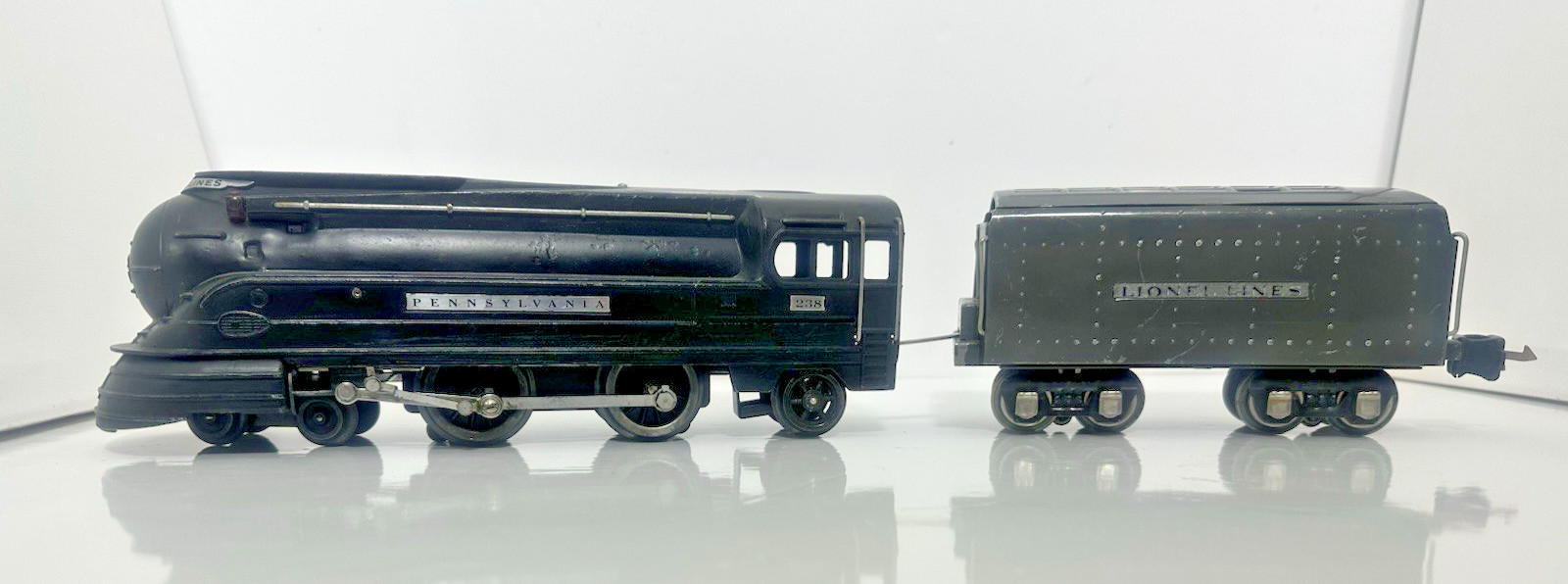Lionel Prewar O Tinplate Black PRR 238 Torpedo Steam Locomotive 265W Tender SS