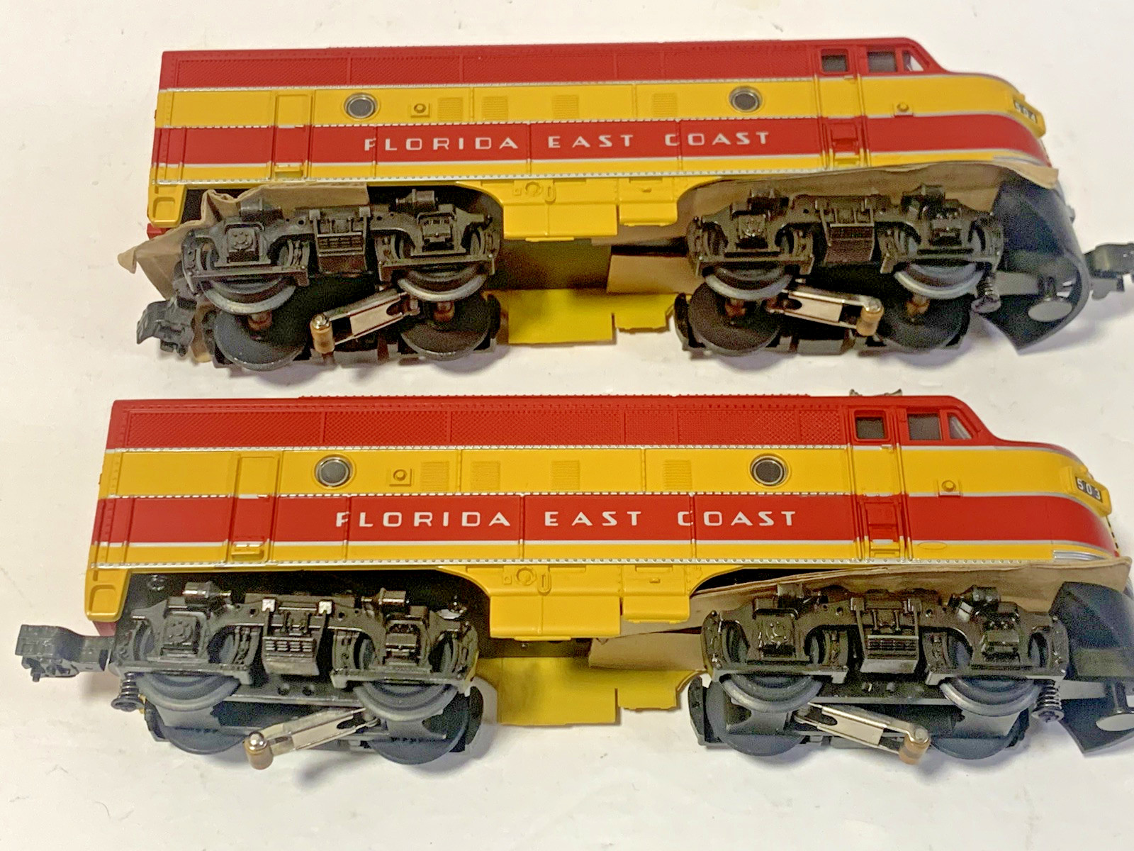 MTH RailKing O-Ga #RK2007L/RK2012B F3 A+B+A Diesel Set Florida East Coast NEW
