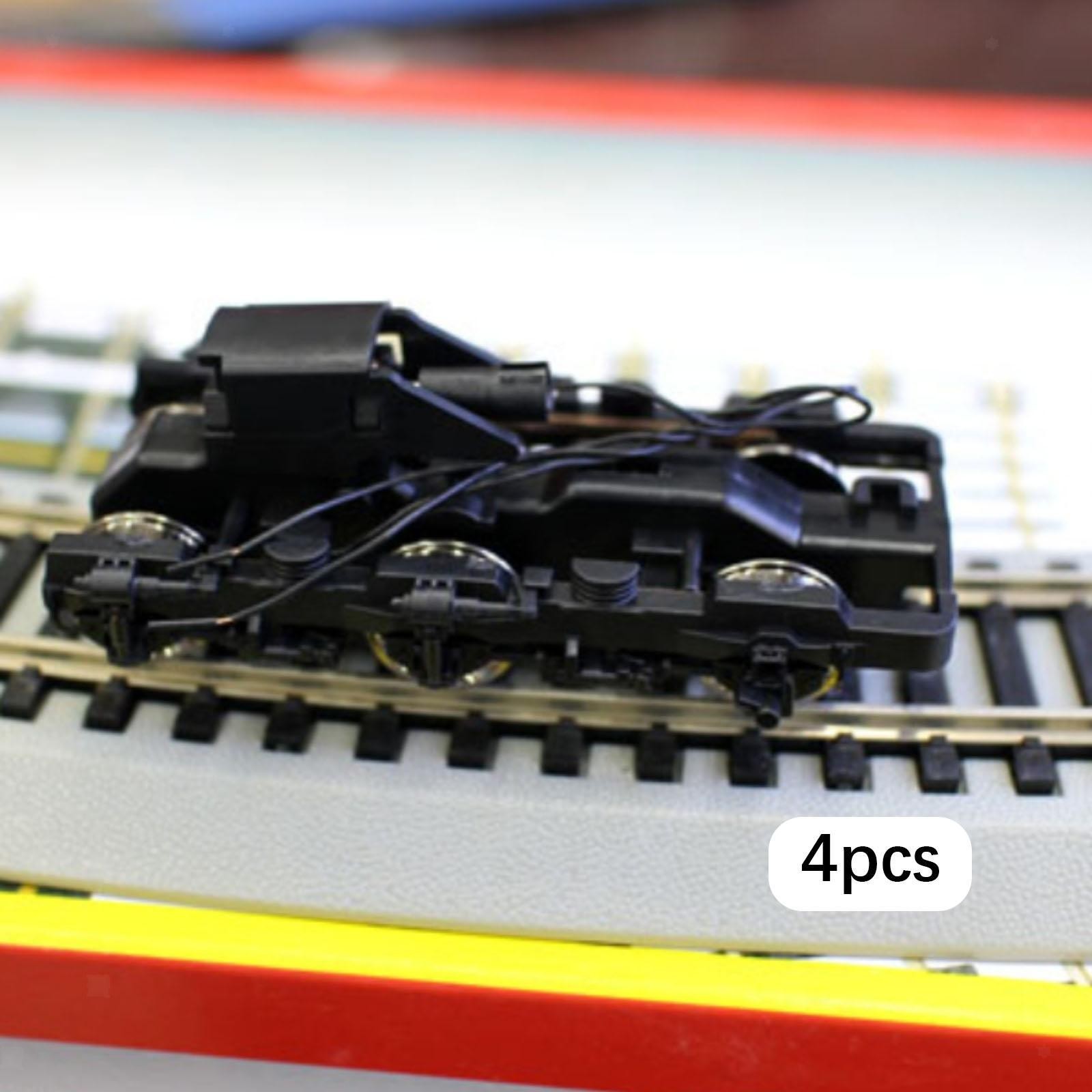 4 Pieces Model Train Bogies Assembly Building Kits Diorama Railway Accessories