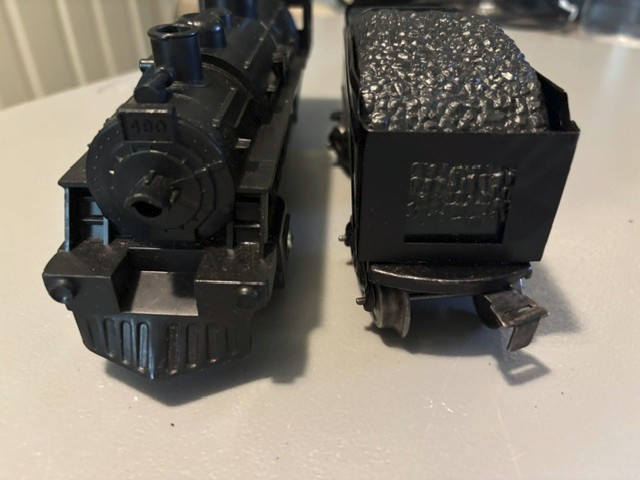 Vintage Marx 490 Steam Locomotive with 8 Wheel G Trucks NYC Tin tender