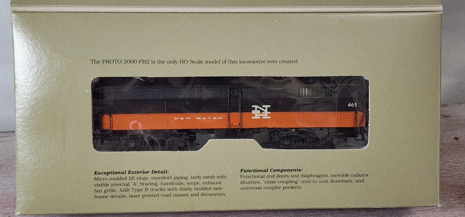 New Haven RR ALCO FB-2 Diesel Orange & Black 0465 Life Like HO Custom Paint