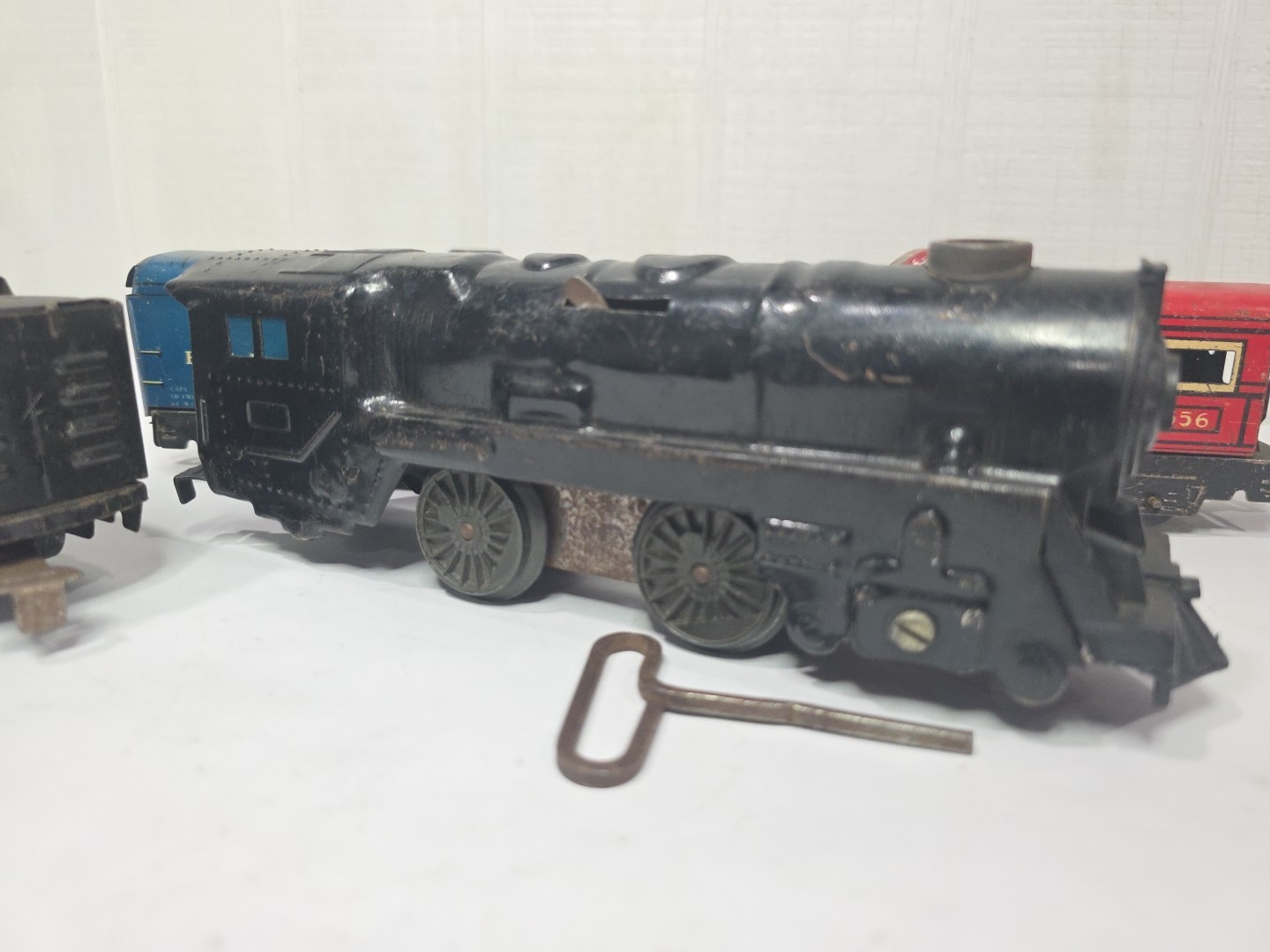 MARX Pre War O Pressed Steel Wind Up Loco Tender Caboose Gondola Tin Litho Works