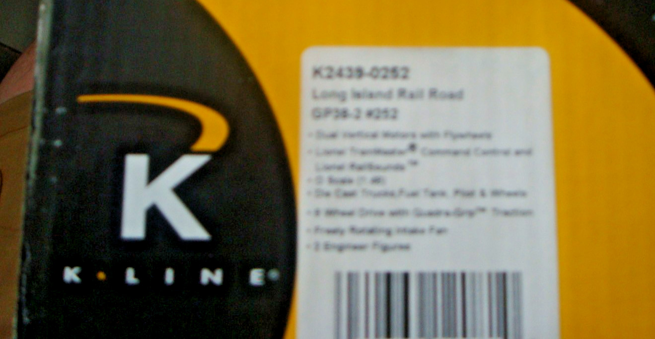 O. K-LINE. LONG ISLAND RR. GP38-2 ALCO. # 252