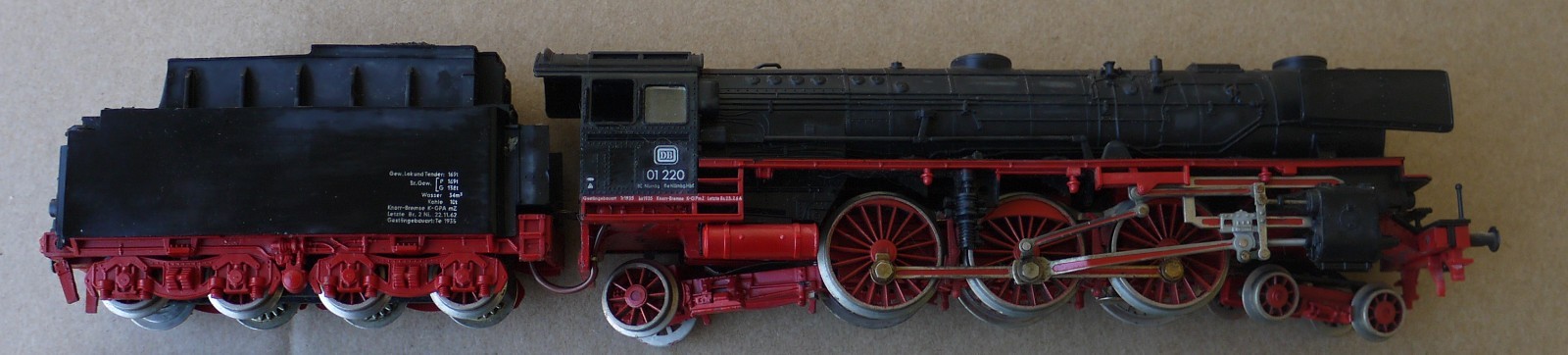HO Fleischmann #01 220 4-6-2 Deutsche Bundesbahn Steam Locomotive Tested Used #1