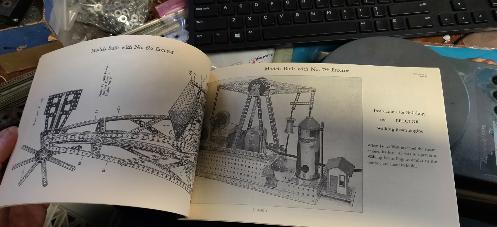 C1951 10 1/2 A.C. GILBERT ERECTOR SET DARK BLUE BOY MANUAL DESIRED BACK COVER 18