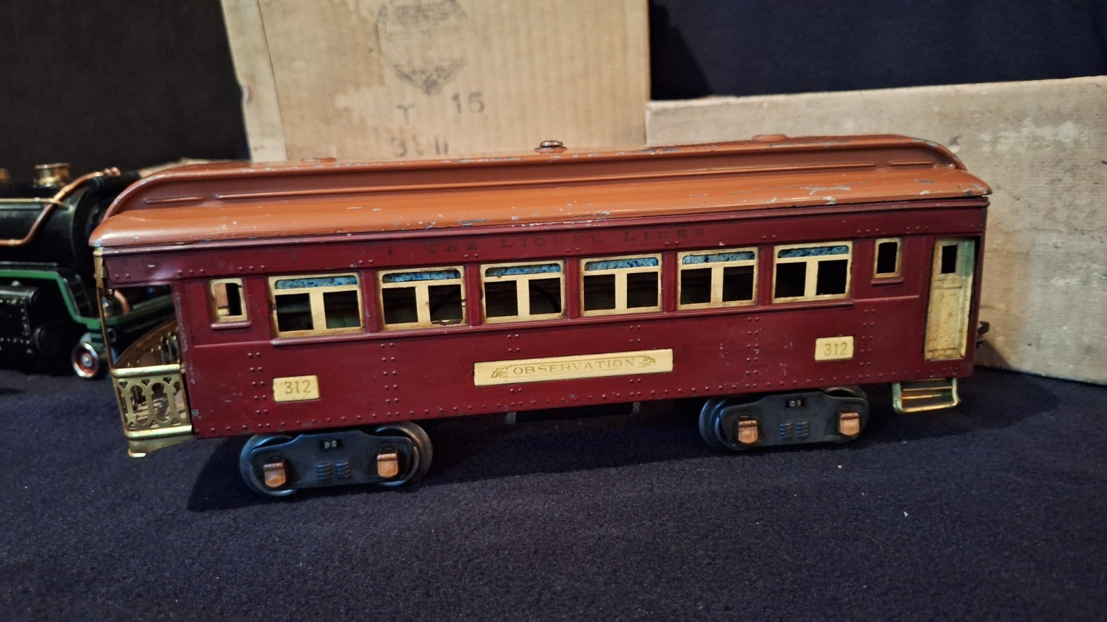 Prewar Lionel Standard Gauge Outfit # 362 384 384t 309 312 Wine w/ Some OBs 1931