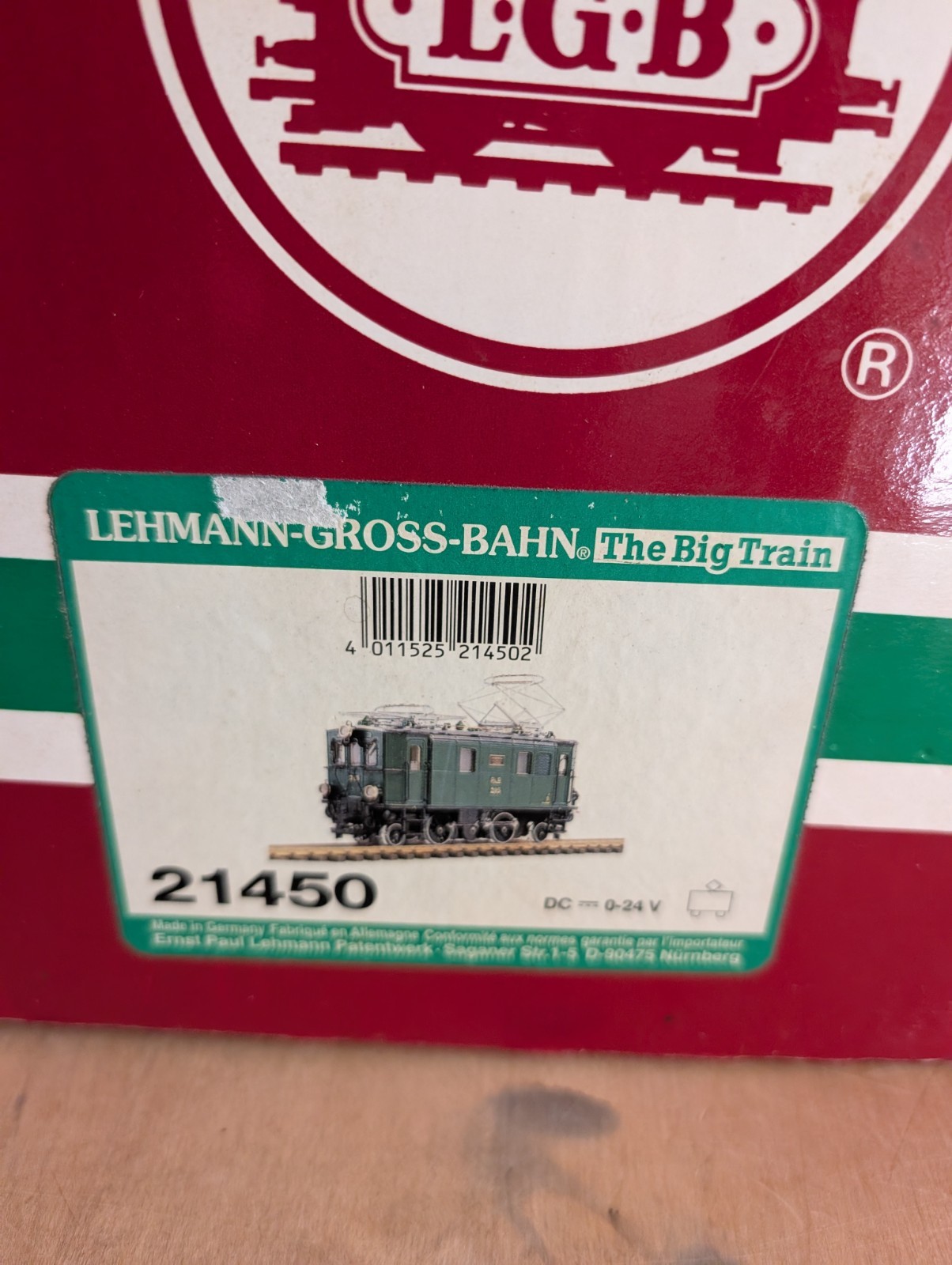 LEHMANN LGB 21450 G SCALE SWISS RHAETAIN RAILWAY GE 2/4 ELECTRIC LOCOMOTIVE