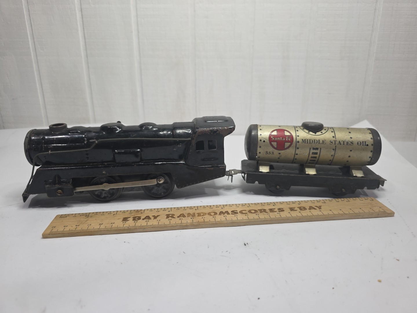 MARX Pre War O Gauge Pressed Steel Wind Up Locomotive *NO KEY* Tested Works Tank