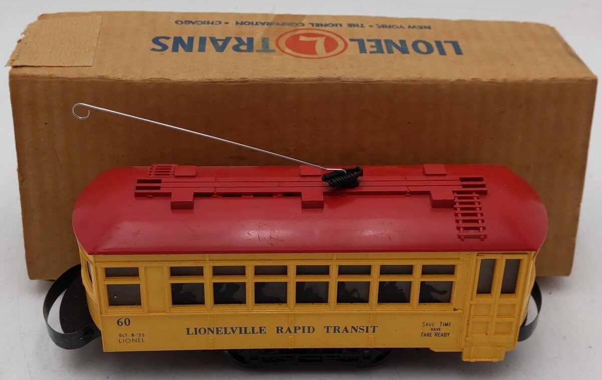 Lionel 60 Vintage O Lionelville Motorized Rapid Transit Trolley/Box